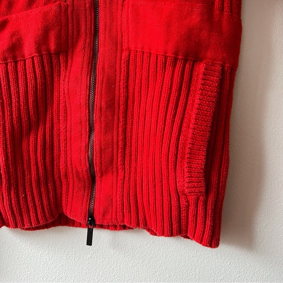 Kenneth Cole zip up knit red cardigan women’s sweater size M - Picture 4 of 5